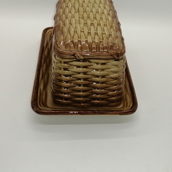 VTG Otigiri Basket Weave Sugar/Creamer/Butter Set - Picture 5 of 16